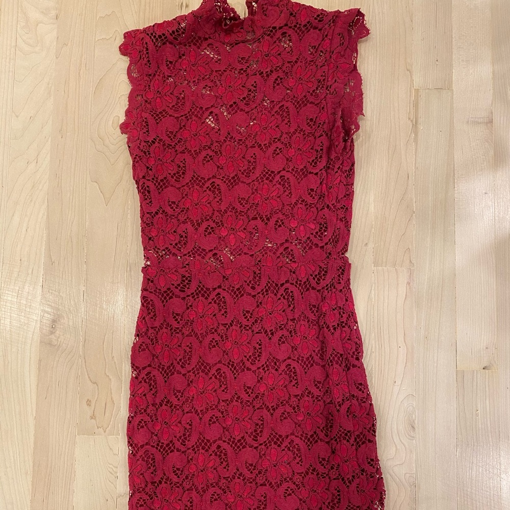 High neck dress.
